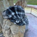 Mudd Womens Hat Newsboy Cabbie Plaid Black Gray Bow Preppy VTG Y2K from  Photo 1