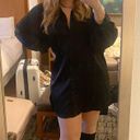 Boohoo Black Satin shirt dress Photo 1