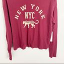 Treasure & Bond New  Maroon NYC Long Sleeve Crew Neck Graphic T-Shirt Sz Small Photo 2