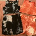 Discreet Set of 2  Tie Dye Crop Top and Biker Shorts Photo 0