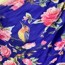 Shyslily Midi Dress LARGE Silk Blend Purple Pink Nature Floral Animals Crewneck Multiple Photo 9