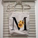 Amazon Sunflower Monogrammed Canvas Tote Bag Photo 0