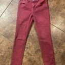 Dear John Gisele High Waisted Maroon Skinny Jeans Size 27 Photo 4