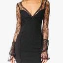 ALC Frank A. L. C Black Lace Long Sleeve Pencil Dress with bell sleeves Photo 0