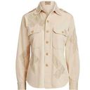 Polo  Ralph Lauren Beaded Embellished Button Down Shirt Cream Western Oxford Size Photo 0