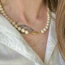 American Vintage Vintage “Zillah” Ivory Pearl Necklace 18” Gold Tone Marquis Fishhook Classic Photo 1