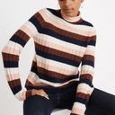 Madewell  Evercrest Pink Striped Wool Turtleneck Sweater in Coziest Yarn XL Photo 0