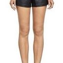 BCBGMAXAZRIA Black Faux Leather Shorts Photo 0