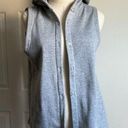 Grey Hoodie Vest, Gray Sleeveless Sweatshirt, Button Down Photo 0