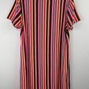 Brooks Bobbie  Multi-Color Knee Length Rainbow Striped T-Shirt Shift Dress XL Photo 8