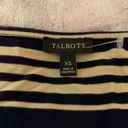 Talbots  Women's Striped Faux Wrap Belted V-Neck Short Sleeve Midi‎ Dress Navy XS Photo 3