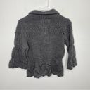 Krass&co Hekla &  Peplum Bobble Knit Sweater Gray Wool Cardigan Women's Medium Italy Photo 2