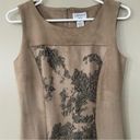 Carmen Marc Valvo faux suede snakeskin sheath dress tan/black Photo 2