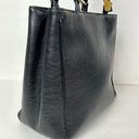 Versace Gianni  Vintage Black Leather Tote Bag With Gold Medusa Head Charms Photo 2