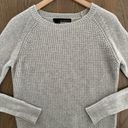 360 Cashmere Orchard Crew Neck Waffle Sweater in Light Heather Grey Size Small Photo 1