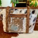 Urban Outfitters Cowboy Leather Cowhide Large Western Tote Photo 3