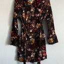 Ivy Jane  Brown Groovy Flower Corduroy Long Coat. Size Medium Photo 3