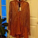 Free People Nwt  ROSE COLORED LACE TOP SIZE XS Photo 0