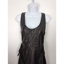 Nasty Gal  Black Leather Suede Sleeveless Mini Dress Long Fringe Mesh Back Small Photo 3