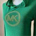 Michael Kors  | Green Studded Logo Knit Hoodie Sz S Photo 3