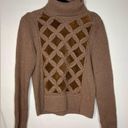 Banana Republic  Suede and Leather Turtleneck Sweater Photo 0