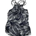 Time And Tru  Women's Highneck Tankini Top 2X Black Tropical Palm Print Photo 0