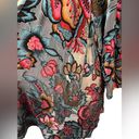 Citron Santa Monica Velvet Silk Burnout Cardigan Duster Floral Kimono size M Black Size M Photo 3