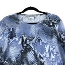 Carlisle  Womens Size L Reptile Print Top Cotton Stretch Long Sleeve Blue Photo 1