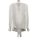 Yoana Baraschi  Ruffle Tie Long Sleeve Sheer Blouse White Size Small Photo 3