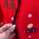 Basic Editions  Vintage knit ugly Christmas cardigan SMALL Photo 4