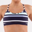 Lululemon  Flow Y Bra IV Discover Stripe White Deep Indigo Size 4 Photo 0