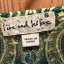 Live and let live  Boho Gypsy Hippie Green Blouse Small Photo 2