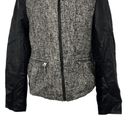 Marc New York  Andrew Marc Wool Blend Tweed Vegan Leather Moto Jacket Coat Photo 3