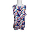 Ruby  Ribbon Smudged Floral Blue Orange Tank Top Tunic Size XL NWOT Photo 3