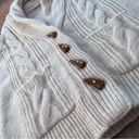 Faherty  winter frost cardigan cable knit baby alpaca cream chunky cozy Photo 8