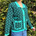 American Vintage vintage turquoise diamond blazer tweed jacket Photo 1