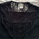 Forgotten Grace  black lace crochet long sleeve blouse tunic, size S bohemian Photo 5