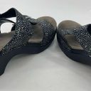 Dansko  Womens Wedge Sandals Slip On Leather Shagreen Metallic Black Size 38 Photo 4