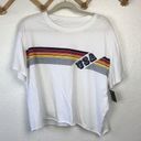 Grayson Threads ☀️USA Striped Short Sleeve Cropped Top White Tee Photo 1