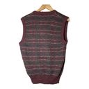 City Streets  Sweater Vest Grandpacore Womens Large Burgundy Gray Wool Blend Photo 1