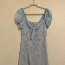 Urban Outfitters Tie-Front Puff Sleeve Midi Dress Light Blue Floral Photo 2