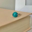 Boutique Southwestern Blue Turquoise Silver Ring “Norma” 7.5 Cowgirl Maximalist Photo 0