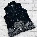 The Loft Ann‎ Taylor Shirt Women Small Black White Floral Sleeveless Collared Blouse Photo 0