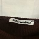 Reformation  Ribbed Set Crop Top And Pants Size Medium Brown Square Neck Pull On Photo 3