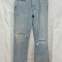 RE/DONE  Originals High Rise Loose Fit Distressed Straight Jeans Blue Women's 26 Photo 2