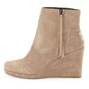 Toms  Desert Taupe Suede High Wedge Booties Women’s Size 7 Photo 0