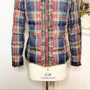 Talbots  Plaid Tartan Ruffled Down Winter Coat XS Red Blue Green Photo 6