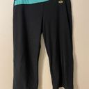 Nike Womens  Black Teal Script Logo Joggers Capris Size Large Photo 0