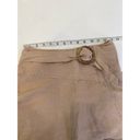 Free People  Higher Ground Flared Tan Linen Mini Skirt EUC Sz 2 Belted Side Zip Photo 5