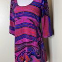 Tracy Reese Plenty by  100% Silk Tunic Mini Dress XS Purple Pink Scoop Neck Chic Photo 2